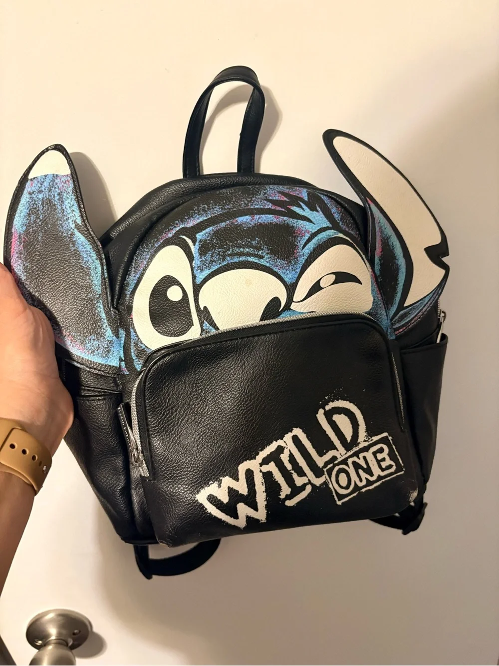 Black 'Wild One' Stitch Character Backpack